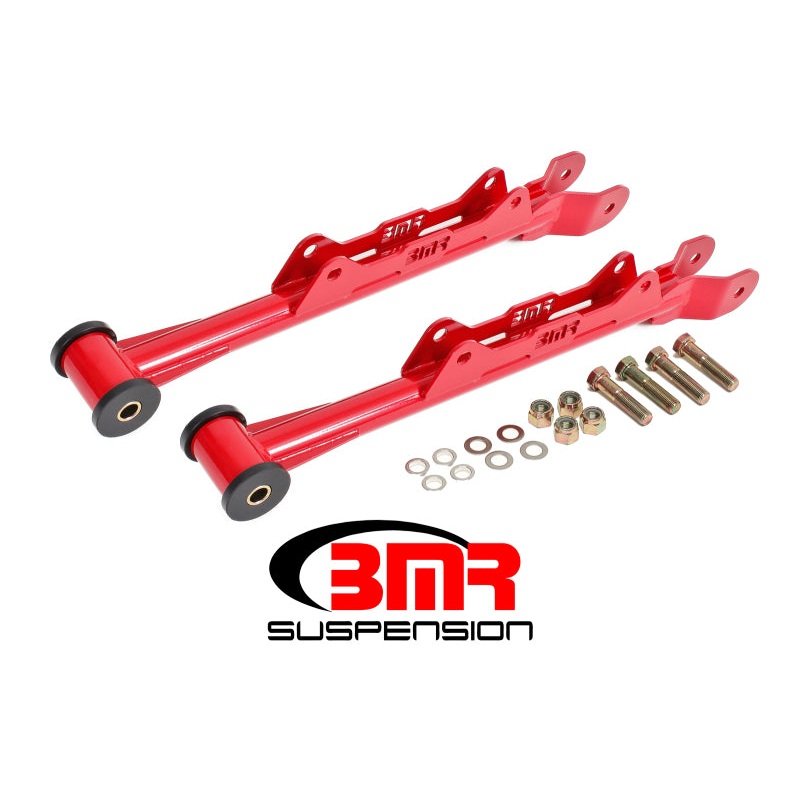 BMR 10-15 5th Gen Camaro Chrome Moly Non-Adj. Rear Lower Control Arms (Delrin) - Red