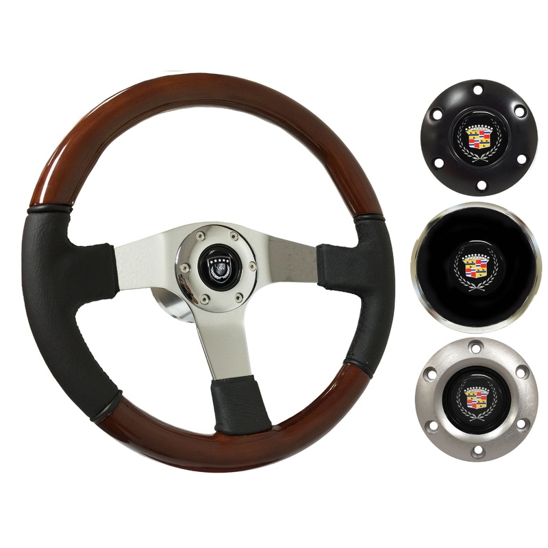 1969-89 Cadillac Telescopic Steering Wheel Kit | Mahogany Wood - Leather | ST3019