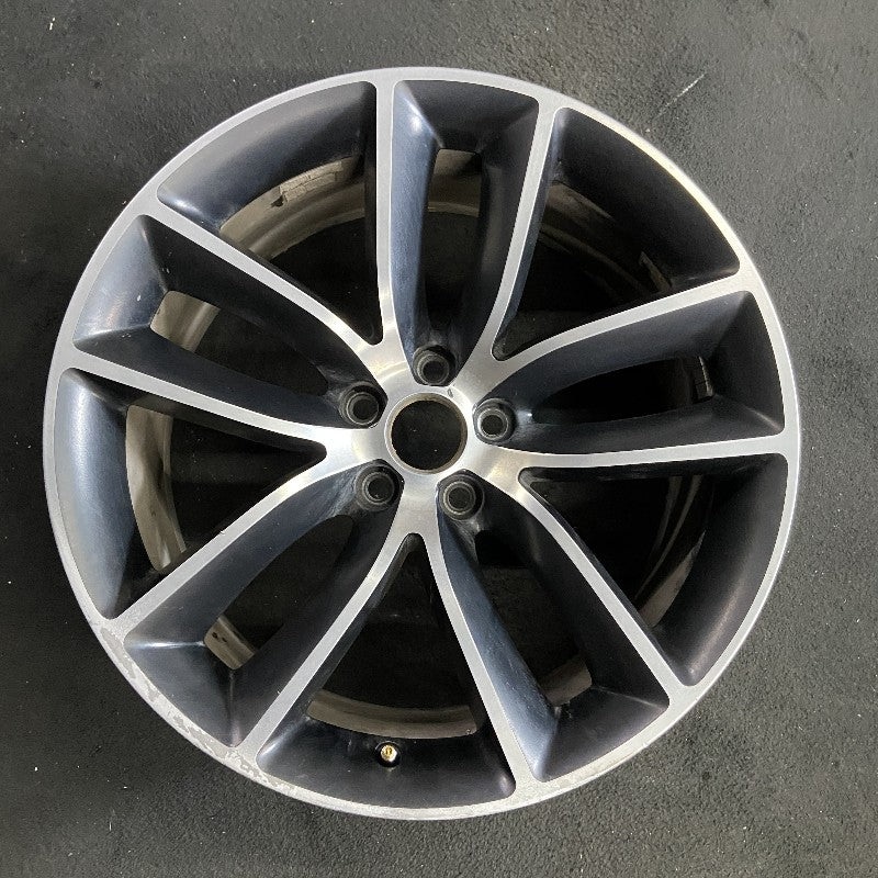 20" CHALLENGER 15-19 20x9 aluminum 10 spoke machined face black pockets with satin finish Original OEM Wheel Rim