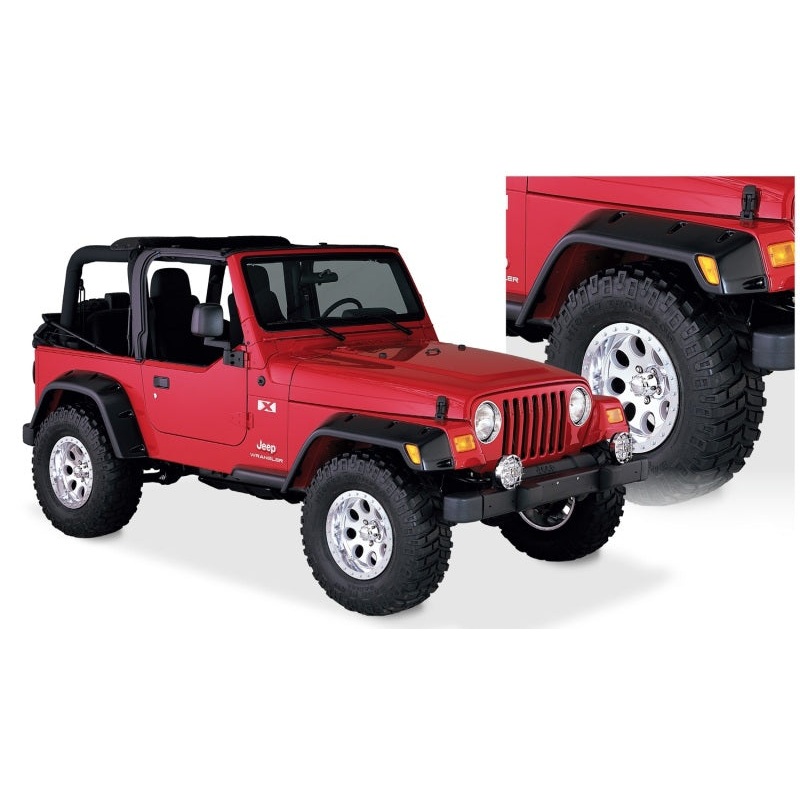 Bushwacker 97-06 Jeep TJ Max Pocket Style Flares 4pc - Black