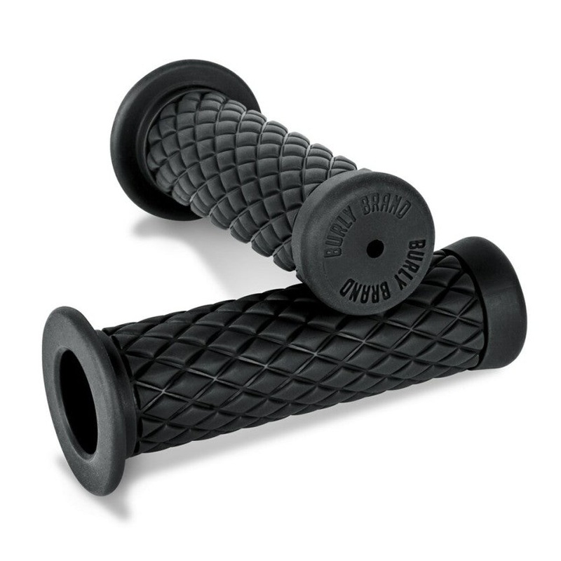 Burly Brand Rubber Diamondback Grips 7/8in - Black