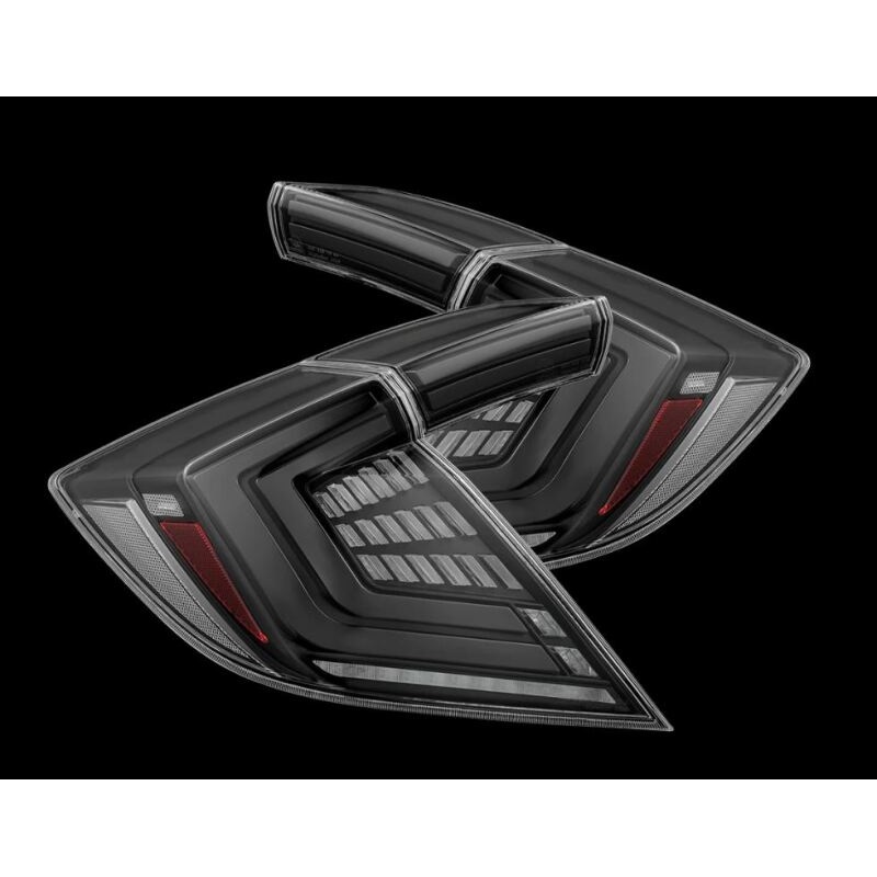 AlphaRex 16-21 Honda Civic Hatchback/ Type-R FK8 Nova-Series LED Tail Lights (Pair) - Alpha Black