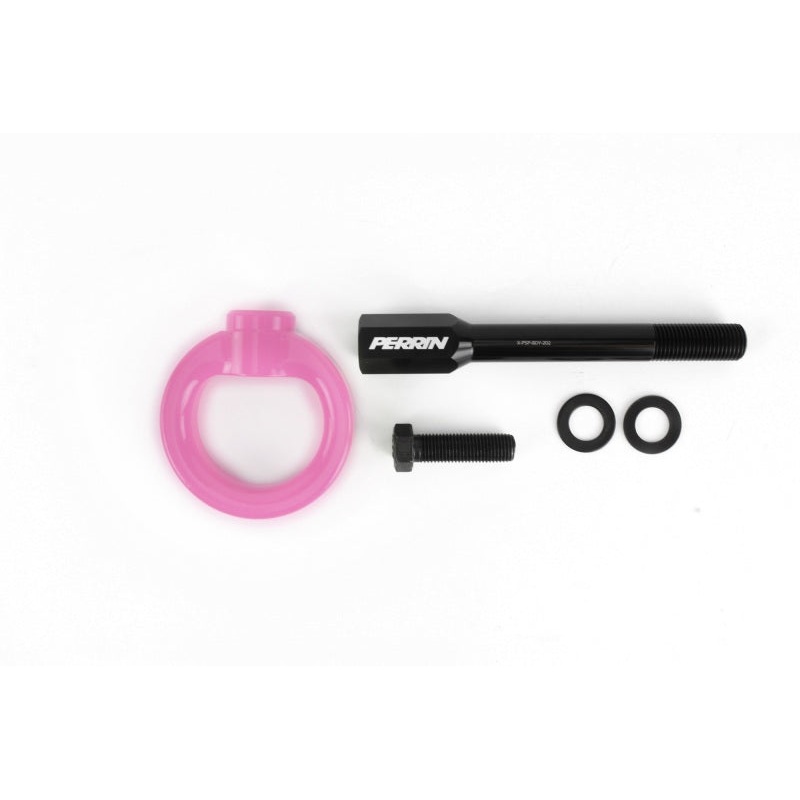 PERRIN 02-07 Subaru WRX/STI Tow Hook Kit (Front) - Hyper Pink
