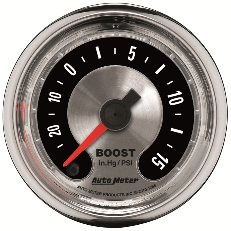 Autometer American Muscle 52mm Full Sweep Electric 30 In Hg.-Vac/15PSI Boost Vacuum Gauge Universal | 1258