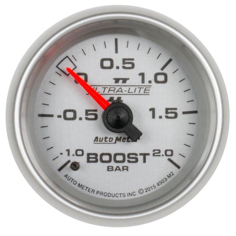 Autometer Ultra-Lite II Gauge Vac/Boost 2 1/16in -1 - +2 Bar Mechanical Universal | 4903-M2