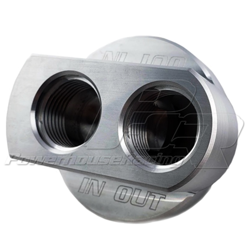 PowerHouse Racing (PHR) Billet Block Adapter for Oil Filter Relocation  -12 ORB ports