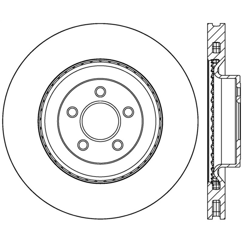 StopTech 2015 Ford Mustang GT w/ Brembo Brakes Right Front Slotted Brake Rotor