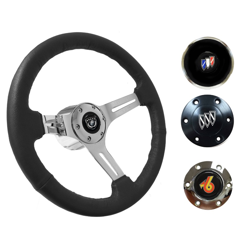 1969-89 Buick Telescopic Steering Wheel Kit | Black Leather | ST3012BLK