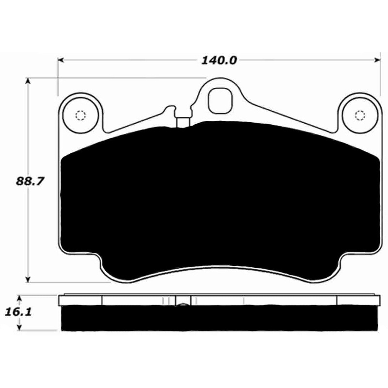 Porterfield Brake Pads for 2008 PORSCHE 911 Carrera 4 Turbo Look Type 997 w/Iron Discs