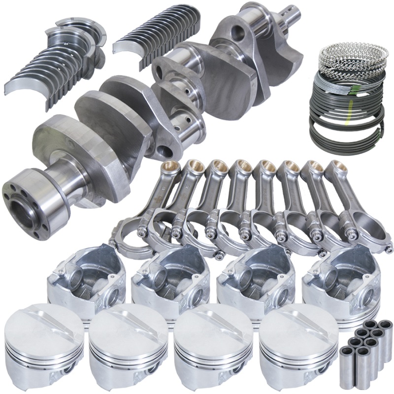 Eagle Chevy 350 1Pc 3.750in Crank 6.000in I-Beam Rods 4.060in Pistons 168 Tooth FP Balanced Assembly