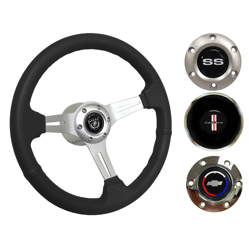 1967-68 Camaro Steering Wheel Kit | Black Leather | ST3014BLK