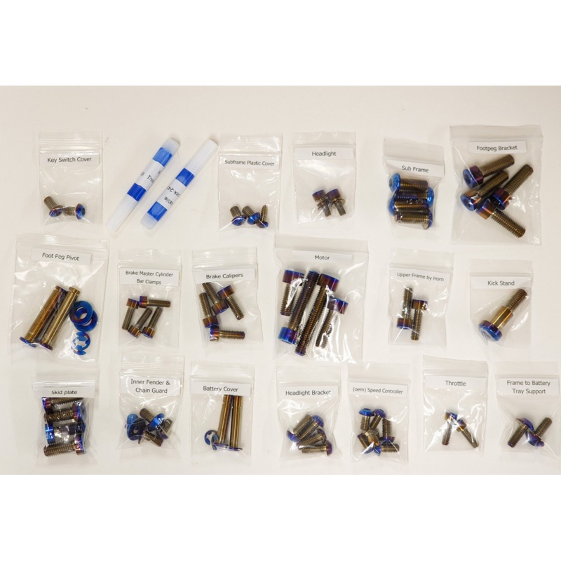 Warp9 Surron Light Bee Full Titanium Body / Chassis Bolt Kit