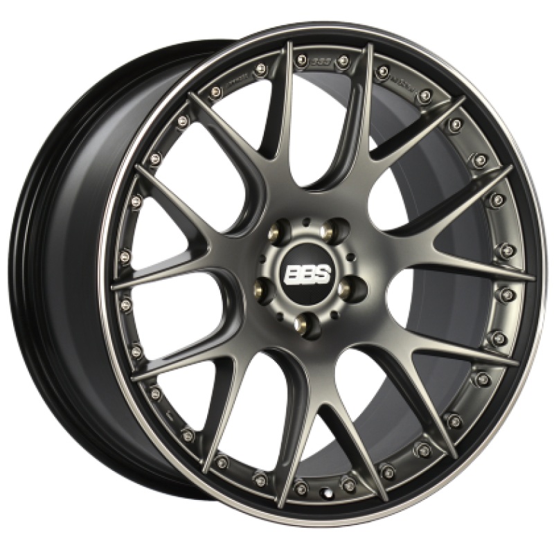 20x10.5 BBS CH-RII 5x120 ET35 Satin Platinum Center Black Lip SS Rim Prot Wheel