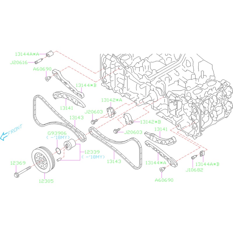 Subaru OEM Engine Timing Chain Tensioner 13142*A - 15-21 WRX