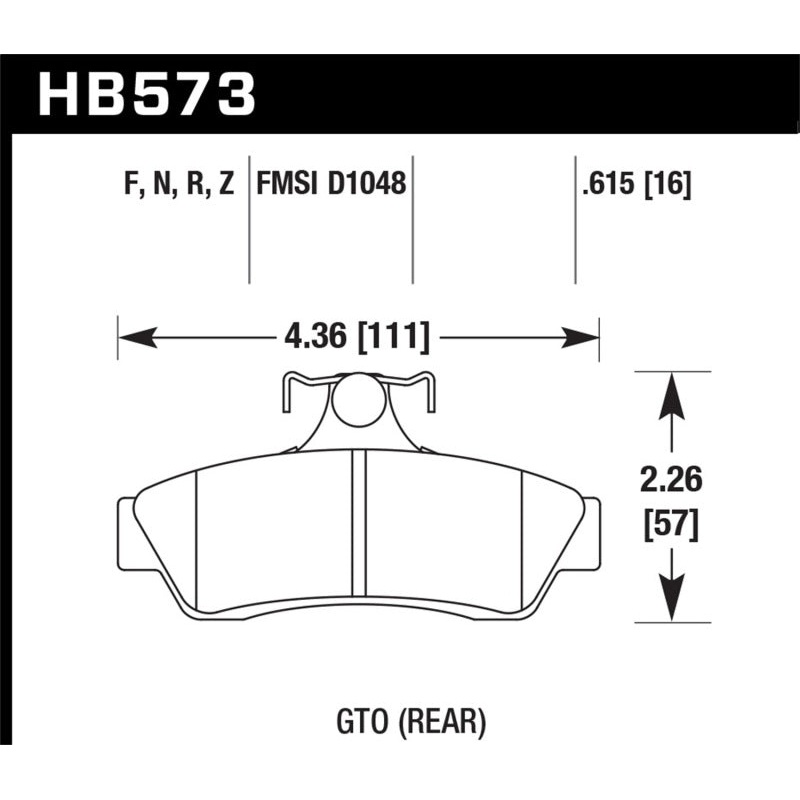 Hawk 04-06 Pontaic GTO HPS 5.0 Rear Brake Pads