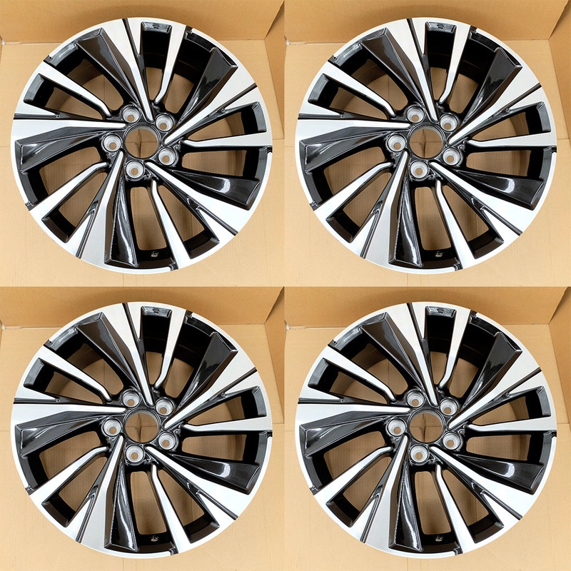 18" 18x8 Set of 4 Machined Black Wheels For Honda Accord 2016-2017 OEM Quality Replacement Rim