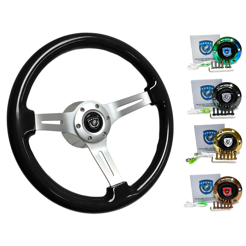 1988-97 Nissan Pickup Truck Steering Wheel Kit | Black Ash Wood | ST3074