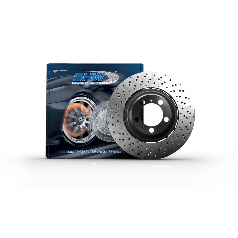 SHW 2020 Audi RSQ3 2.5L Front Cross-Drilled Lightweight Brake Rotor (European Model)