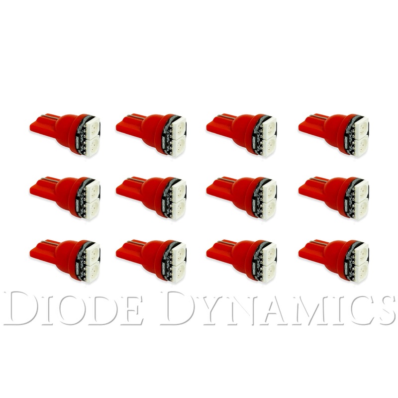194 LED Bulb SMD2 LED Red Set of 12 Diode Dynamics