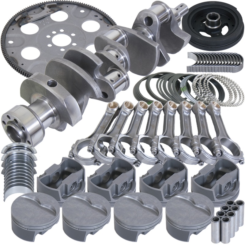 Eagle Chevy 350 1Pc 3.750in Crank 6.000in I-Beam Rods 4.040in Pistons 168 Tooth FP Balanced Assembly