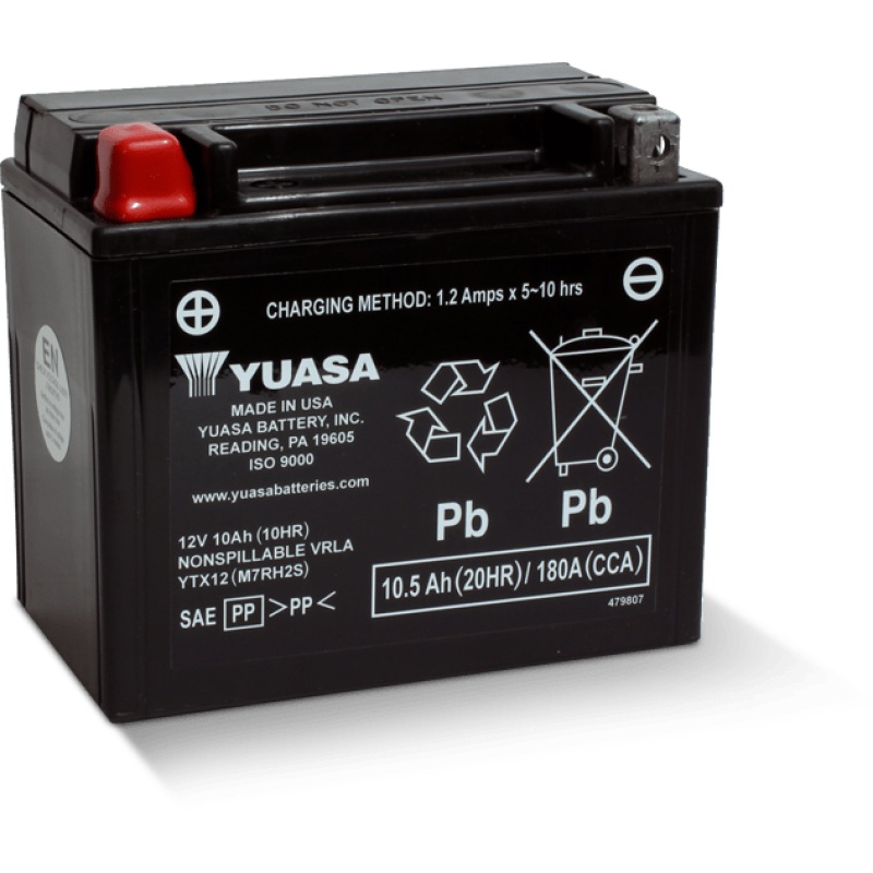 Yuasa YTX12 Maintenance Free AGM 12 Volt Battery