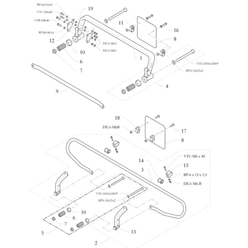 9. 20.7084.06 Birel Rear Bumper Support Bar 500mm