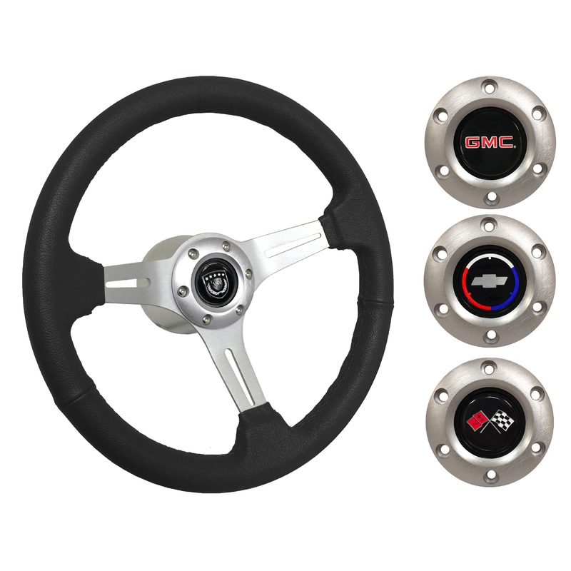 1960-73 Chevy Truck, GMC Steering Wheel Kit | Black Leather | ST3014BLK