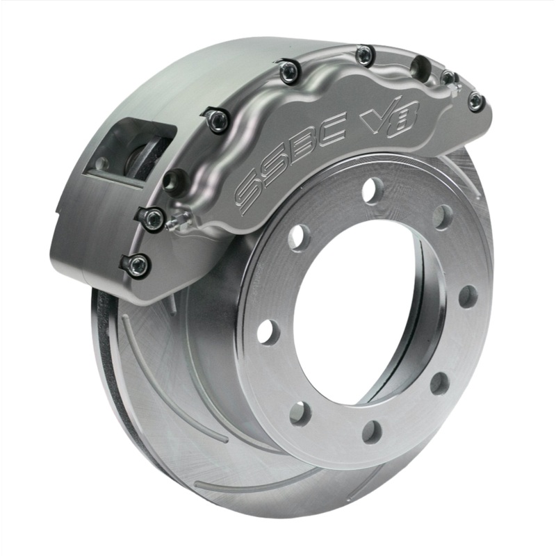 American Made V8-Barbarian 8-Piston Billet Aluminum Direct Fit Rear Disc Brake Kit W/DS Rotors. Clear A193-10-DS