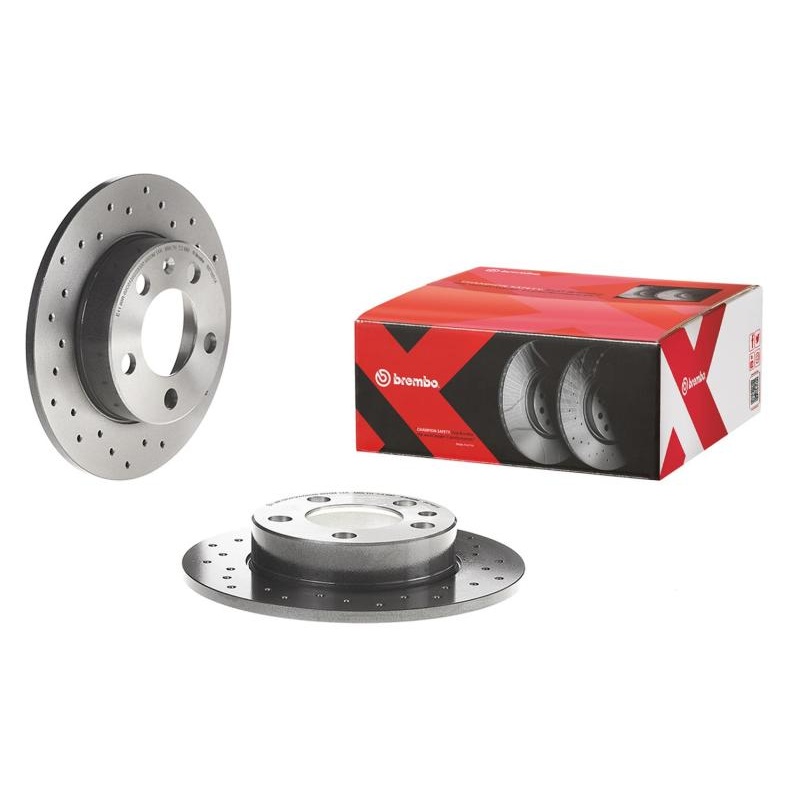 Brembo 12-18 VW GTI/16-18 Audi A3 Sportback e-tron Rear Premium Xtra Cross Drilled UV Coated Rotor