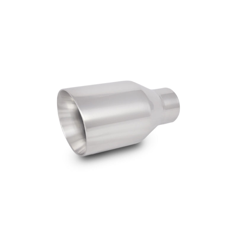 Vibrant 2.5in ID Single 4in OD Round SS Exhaust Tip (Double Wall Angle Cut)
