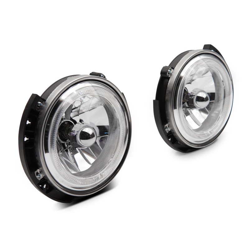 Raxiom 07-18 Jeep Wrangler JK LED Halo Headlights- Chrome Housing (Clear Lens)
