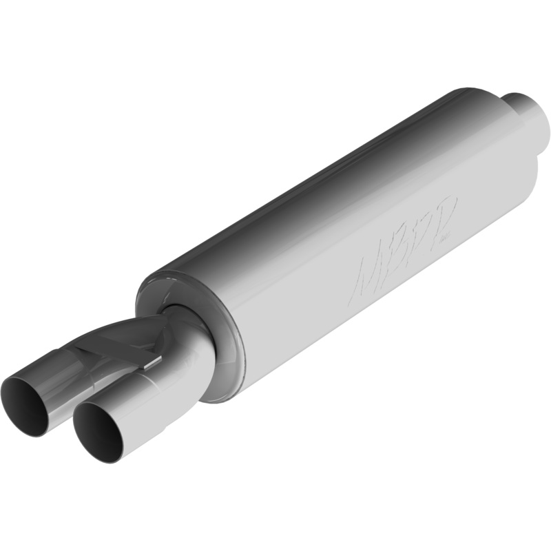 MBRP 3-Inch/2.5-Inch Armor Lite Single-In Dual-Out Chambered Muffler | Universal (GP122107)