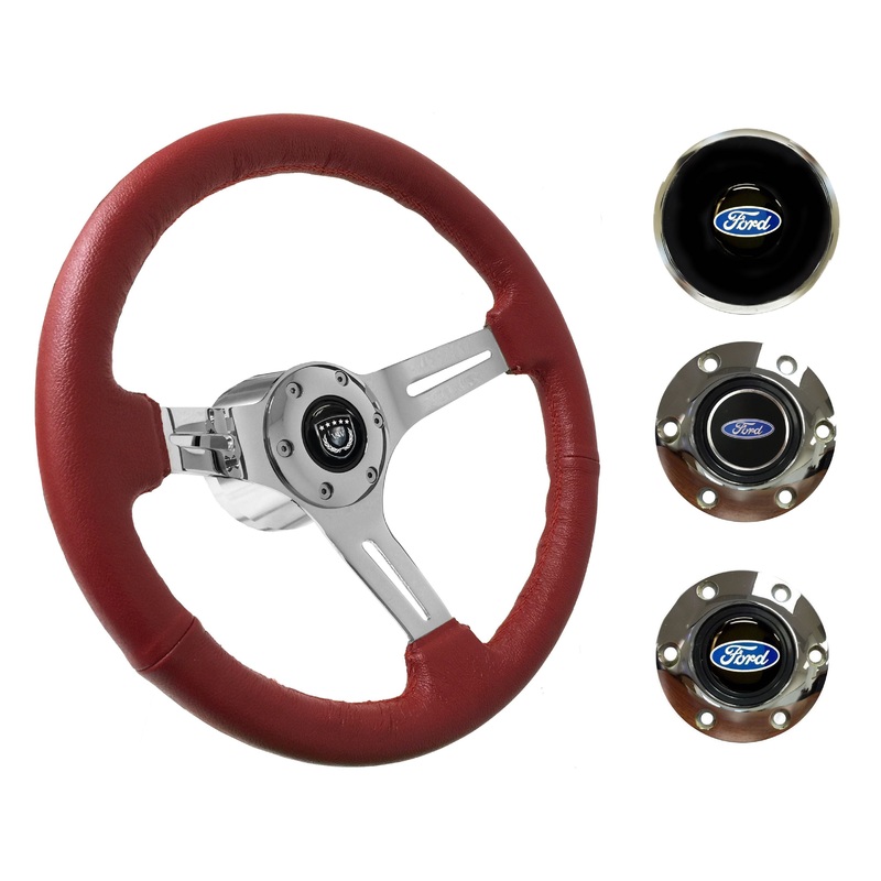 1965-68, 70-77 Ford Truck Steering Wheel Kit | Red Leather | ST3012RED