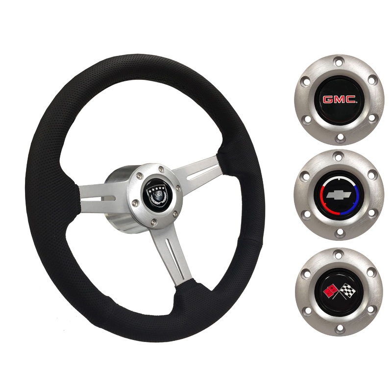 1960-73 Chevy Truck, GMC Steering Wheel Kit | Perforated Leather | ST3587BLK-BLK