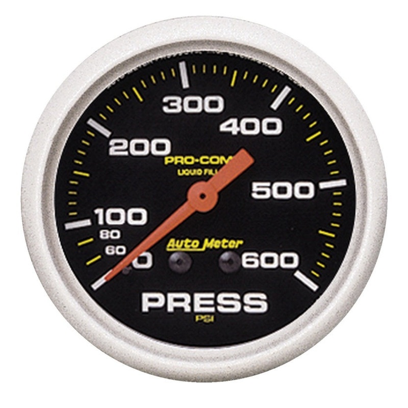 Autometer 2-5/8in Pro-Comp Liquid Filled Mechanical 600 PSI Pressure Gauge