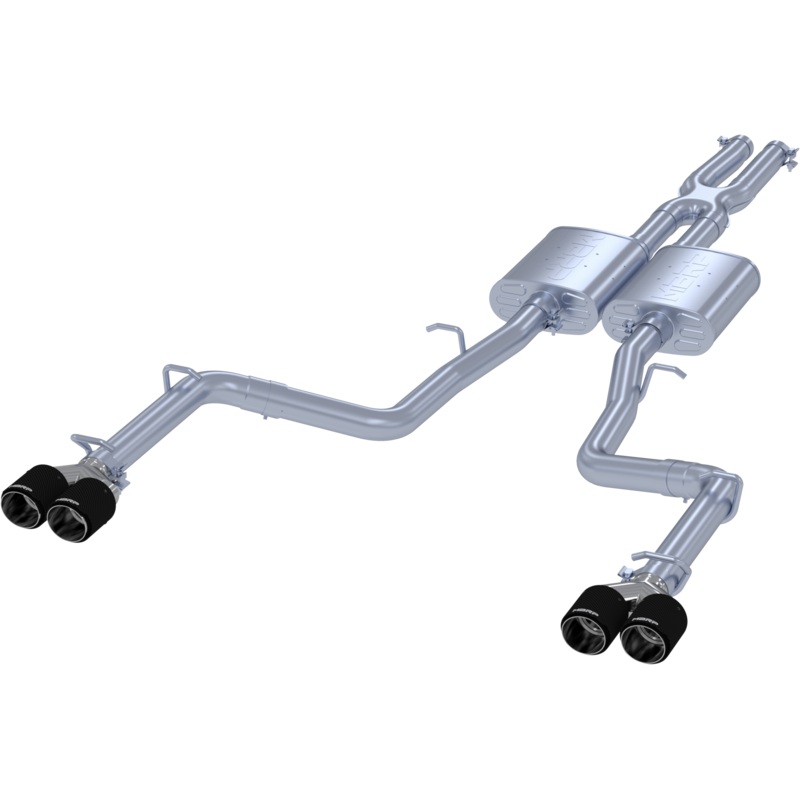 MBRP 2.5-Inch Street Profile Quad Exit Cat-Back Exhaust w/ Carbon Fiber Tips | 2015 - 2023 Dodge Challenger V6 (S71113CF)