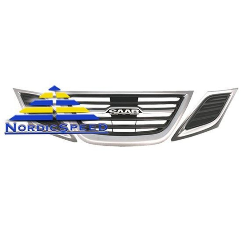 2012 & 2014 New Style Grille Satin Chrome OEM SAAB