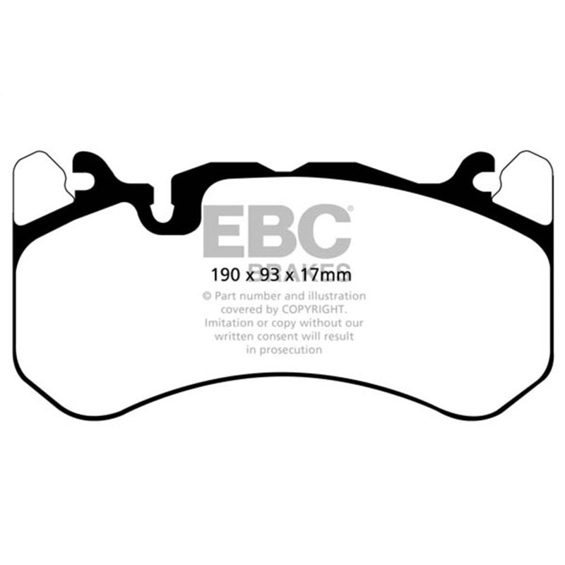 EBC 13-14 Audi RS7 4.0TT (w/Cast Iron Rotors & Trapezoid Weights) Yellowstuff Front Brake Pads