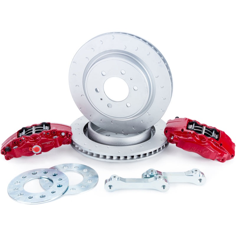 Alcon 2010+ Ford F-150 360x32mm Rotors 4-Piston Red Calipers Rear Brake Upgrade Kit