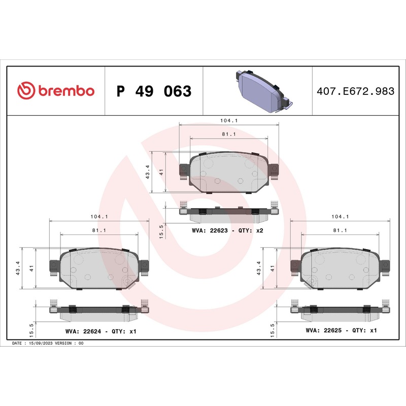 PRIME Low-Met Rear Disc Brake Pad Set - P49063