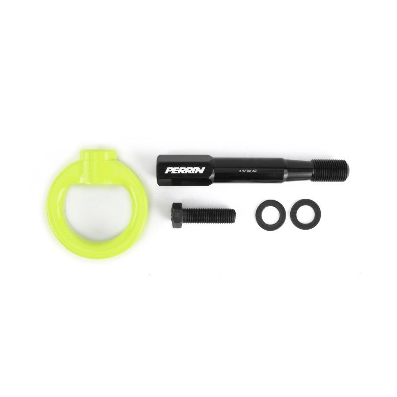 PERRIN 15-17 Subaru WRX & STI / 13-17 Crosstrek / 12-16 Impreza Tow Hook Kit (Front) - Neon Yellow