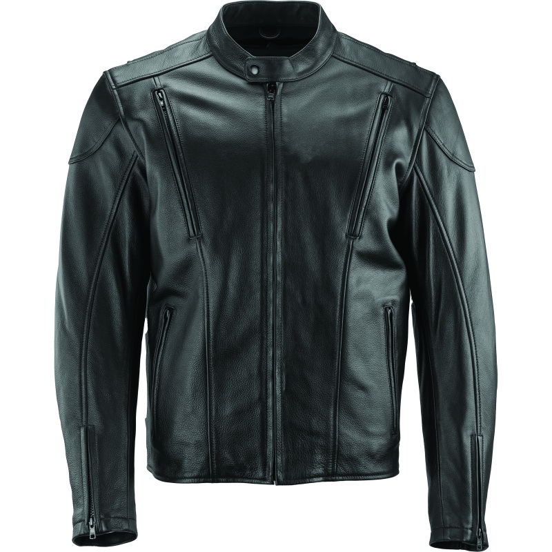 River Road Race Leather Jacket Black - Large