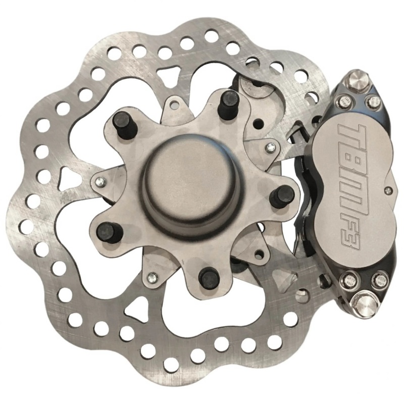TRZ 326-MUS-32 (79-04 Mustang) 3" Drop Billet Spindle Medium Duty 4 Piston Front Brake Kit (5 on 4.75 Hubs)