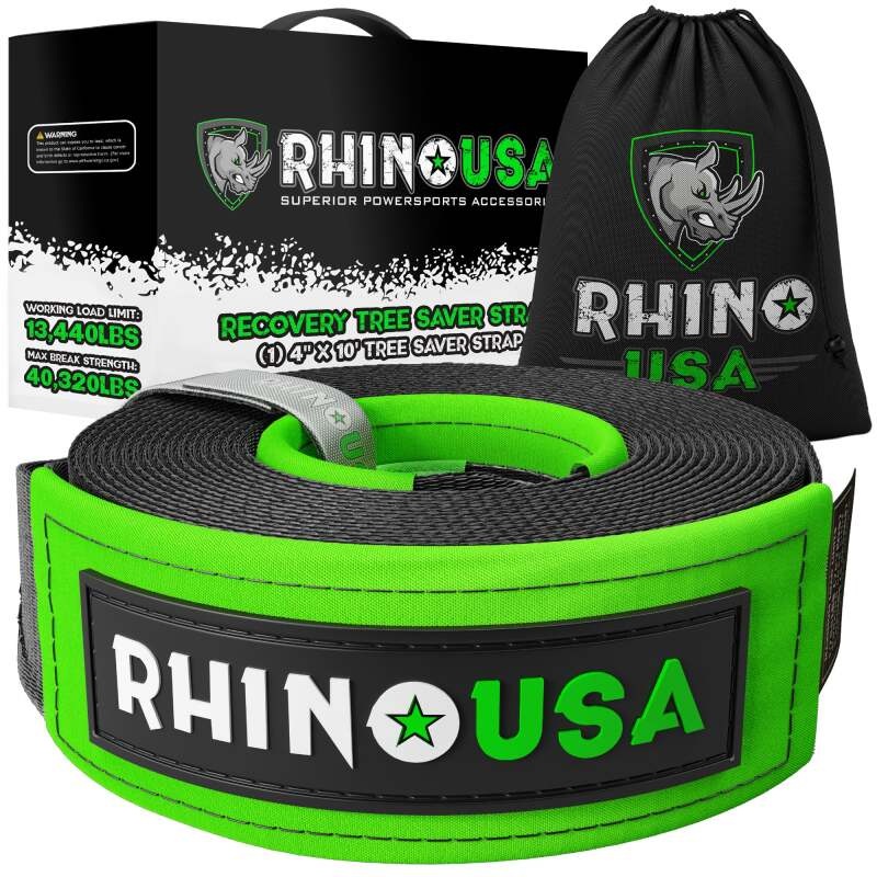 Rhino USA Recovery Tree Saver Strap 4Inx10Ft (Black)