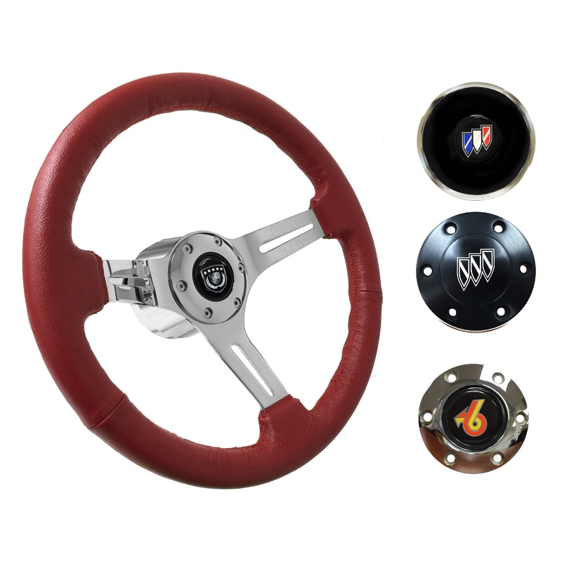 1969-89 Buick Telescopic Steering Wheel Kit | Red Leather | ST3012RED