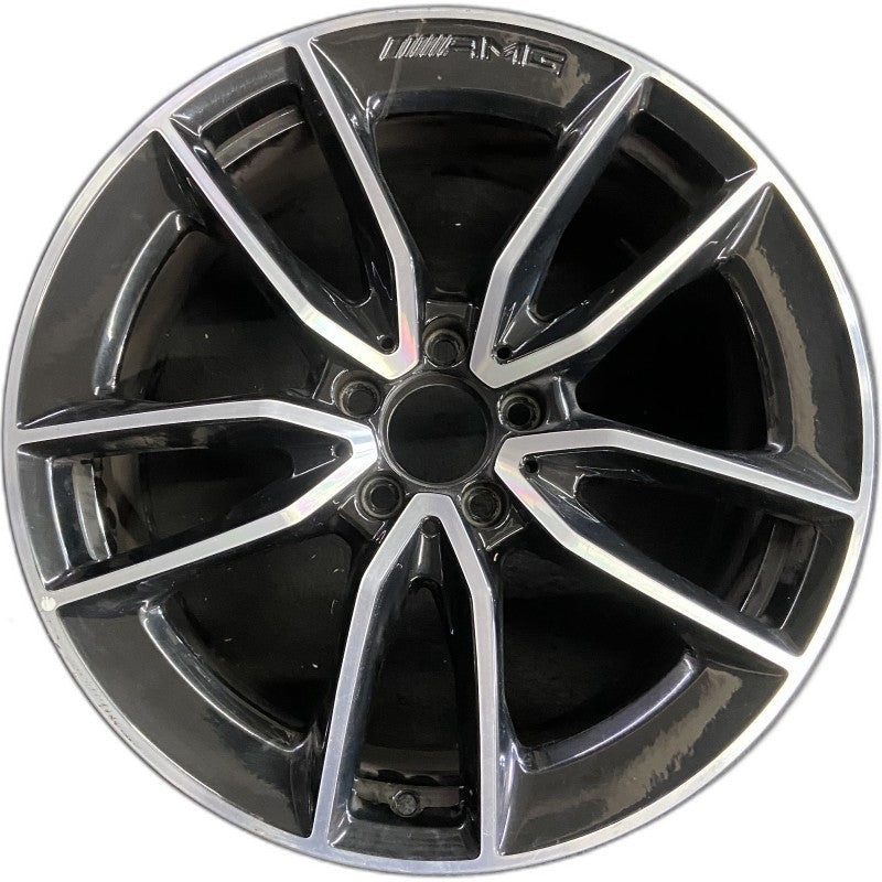 19" MERCEDES C-CLASS 20-21 205 Type C43 Cvertible 19x8.5 10 spoke machined face with black accent Original OEM Wheel Rim