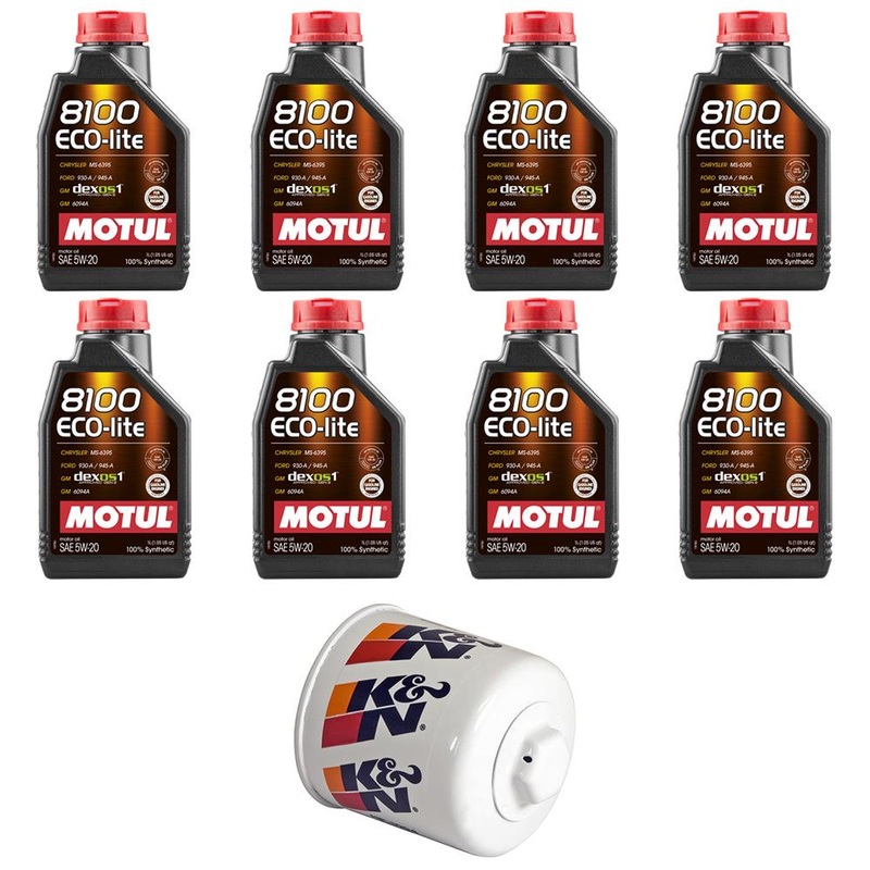 Motul 5W-20 Oil Change Kit w/ K&N HP Filter | 2015-2017 Ford Mustang GT 5.0L (14005)