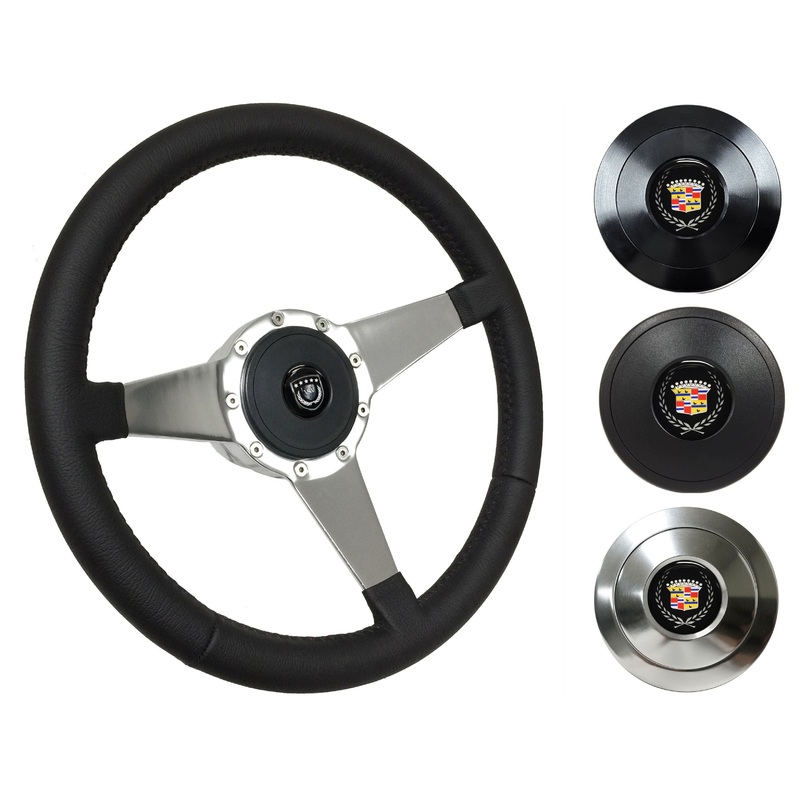 1969-89 Cadillac Telescopic Steering Wheel Kit | Black Leather | ST3087