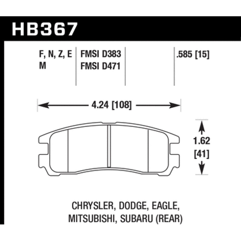 Hawk 10-12 Mitsubishi Gallant/Eclipse HP+ Street Front Brake Pads