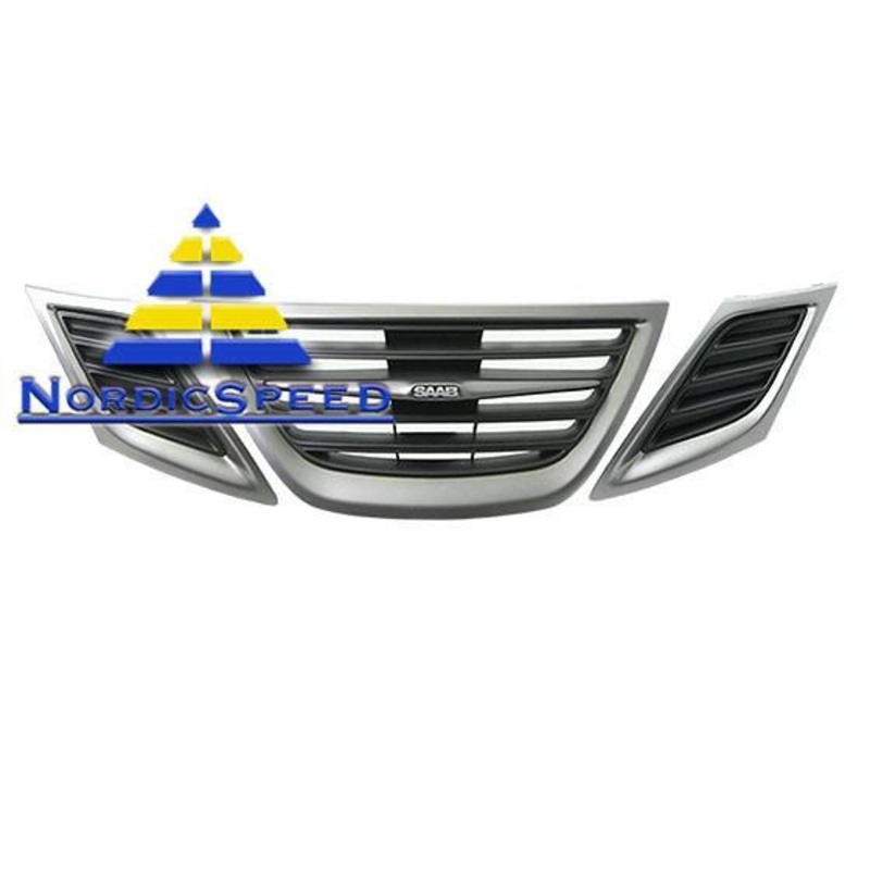 TURBO-X Grille Kit Satin Chrome OEM SAAB